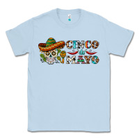 Dusty Blue cinco de mayo skull Classic Tee - BarkalooDesign