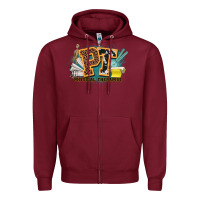 Burgundy pt physical therapist western Zipper Hoodie - NancyCooperArtShop