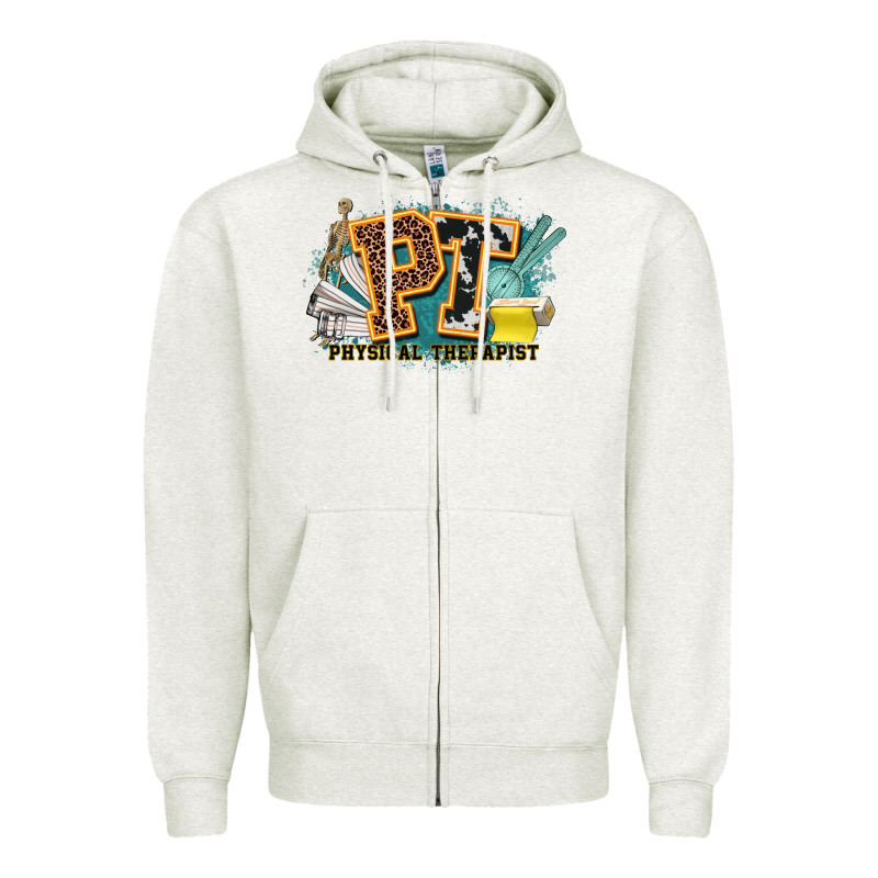 Pt Physical Therapist Western Zipper Hoodie by NancyCooperArtShop | Teevron