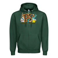 Sports Green pt physical therapist western Zipper Hoodie - NancyCooperArtShop
