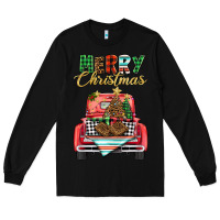 Black merry christmas truck Long Sleeve Tee - BarkalooDesign
