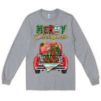 Heather Grey merry christmas truck Long Sleeve Tee - BarkalooDesign