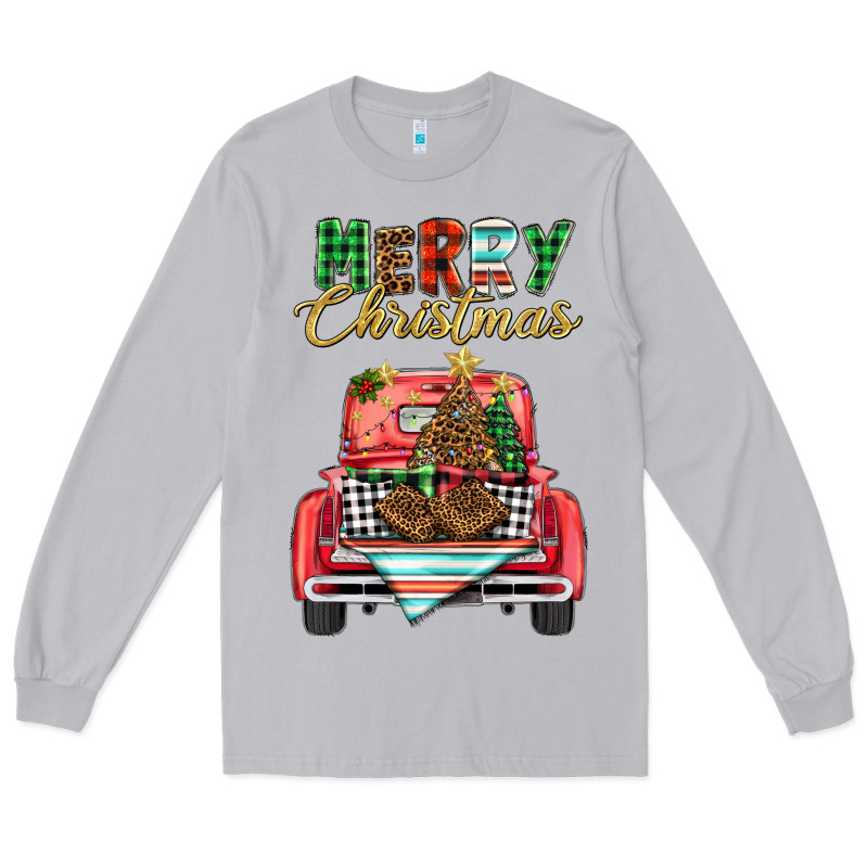 Merry Christmas Truck Long Sleeve Tee by BarkalooDesign | Teevron