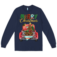 Navy merry christmas truck Long Sleeve Tee - BarkalooDesign