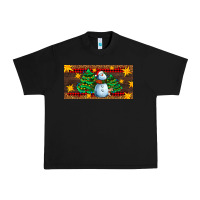 Black christmas tree with snowman Urban Heavy Tee - AdoDesignShop
