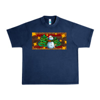 Navy christmas tree with snowman Urban Heavy Tee - AdoDesignShop