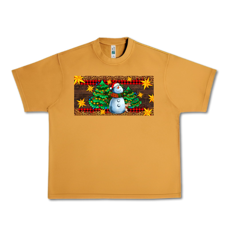 Christmas Tree With Snowman Urban Heavy Tee by AdoDesignShop | Teevron