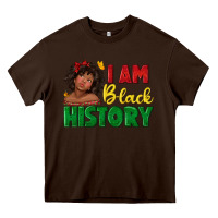 Chocolate Brown i am black history with afro black girl Heavy Core Tee - texasbilliewilder