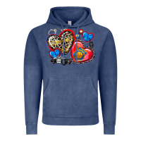 Vintage Denim western leopard  police   hearts Vintage Hoodie - AdoDesignShop