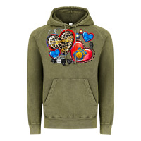 Vintage Olive western leopard  police   hearts Vintage Hoodie - AdoDesignShop