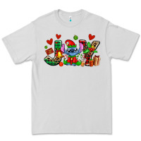 Dove Grey joy with christmas elf stitch Premium Tee - AdoDesignShop