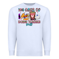 White 100 days of doing teacher stuff Premium Sweatshirt - Artiststas