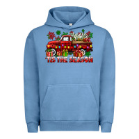 Pigment Pebble Blue tis the season christmas truck Urban Hoodie - CowGirlArtShop