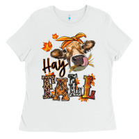 White Hay Fall heifer Ladies Tee - RanaPortraitStore