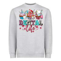 Heather Grey dental life with cupcakes Heavyweight Sweatshirt - AdoDesignShop