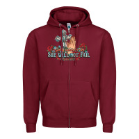 Burgundy she will not fail psalm christian cross pray Zipper Hoodie - NancyCooperArtShop