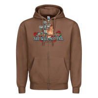 Chestnut she will not fail psalm christian cross pray Zipper Hoodie - NancyCooperArtShop
