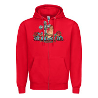 Red she will not fail psalm christian cross pray Zipper Hoodie - NancyCooperArtShop