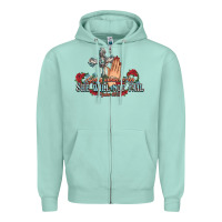 Seafoam she will not fail psalm christian cross pray Zipper Hoodie - NancyCooperArtShop