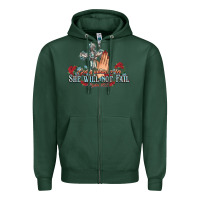 Sports Green she will not fail psalm christian cross pray Zipper Hoodie - NancyCooperArtShop