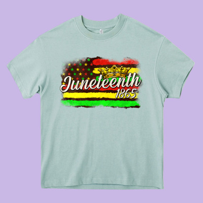 Juneteenth 1865 With Crown Flag Heavy Core Tee Designed By Texasbilliewilder