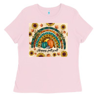 Bubblegum Pink Happy Fall y'all Ladies Tee - RanaPortraitStore