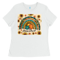 White Happy Fall y'all Ladies Tee - RanaPortraitStore