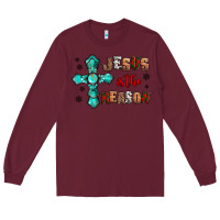 Burgundy jesus is the reason for this season christmas Long Sleeve Tee - Jasminsmagicworld