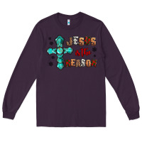 Plum jesus is the reason for this season christmas Long Sleeve Tee - Jasminsmagicworld