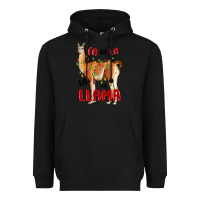 Black christmas llama Heavyweight Hoodie - LillyAllenDesigns