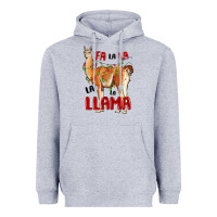 Heather Grey christmas llama Heavyweight Hoodie - LillyAllenDesigns