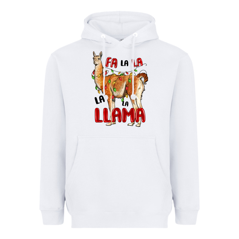 Christmas Llama Heavyweight Hoodie by LillyAllenDesigns | Teevron