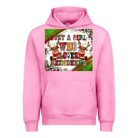 Fuchsia Pink just a girl who loves reindeer Urban Hoodie - CowGirlArtShop