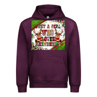 Mauve Wine just a girl who loves reindeer Urban Hoodie - CowGirlArtShop
