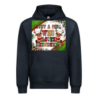 Navy just a girl who loves reindeer Urban Hoodie - CowGirlArtShop