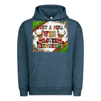 Pigment Midnight Navy just a girl who loves reindeer Urban Hoodie - CowGirlArtShop