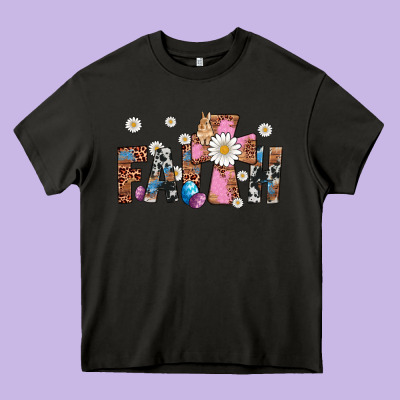 Faith Cross Heavy Core Tee Designed By Artiststas