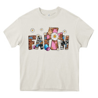 Cream faith cross Heavy Core Tee - Artiststas