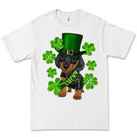 White st. patrick's day lucky dachshund puppy Premium Tee - RanaPortraitStore