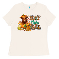 Bone Hay there Fall pumpkin heifer Ladies Tee - RanaPortraitStore