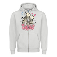 Dove Grey the lovers skeletons Zipper Hoodie - MaliasSmallBusiness