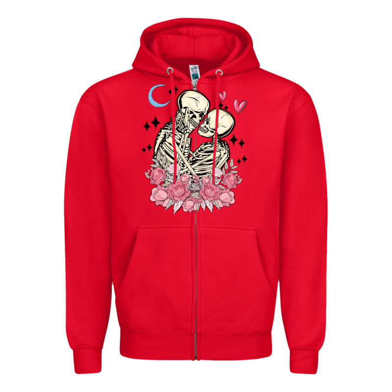 The Lovers Skeletons Zipper Hoodie by MaliasSmallBusiness | Teevron