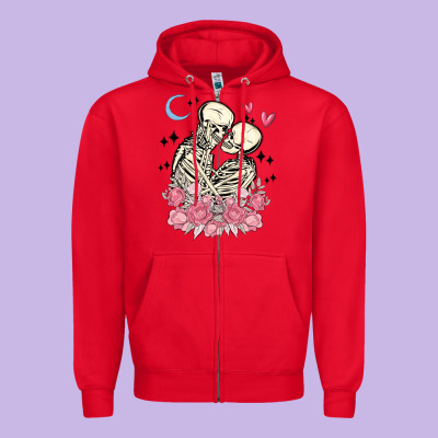 The Lovers Skeletons Zipper Hoodie Designed By Maliassmallbusiness