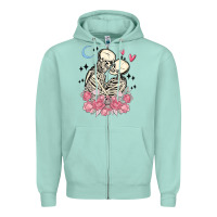 Seafoam the lovers skeletons Zipper Hoodie - MaliasSmallBusiness