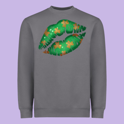 St. Patrick's Day Lip Heavyweight Sweatshirt Designed By Jasminsmagicworld
