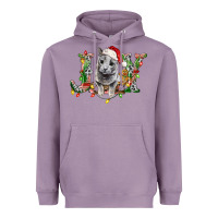 Lavender Russian Blue Cat Joy Heavyweight Hoodie - LillyAllenDesigns