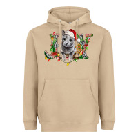 Mushroom Russian Blue Cat Joy Heavyweight Hoodie - LillyAllenDesigns