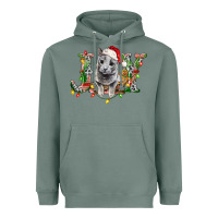 Sage Russian Blue Cat Joy Heavyweight Hoodie - LillyAllenDesigns