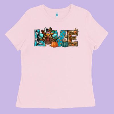Ladies Tee Love Thanksgivings Turkey