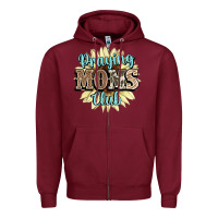 Burgundy praying moms club Zipper Hoodie - NancyCooperArtShop